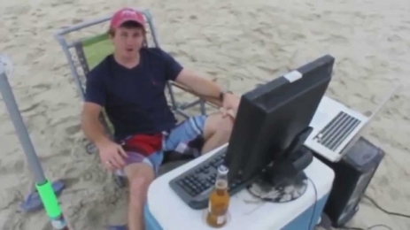 Trading desk on the beach