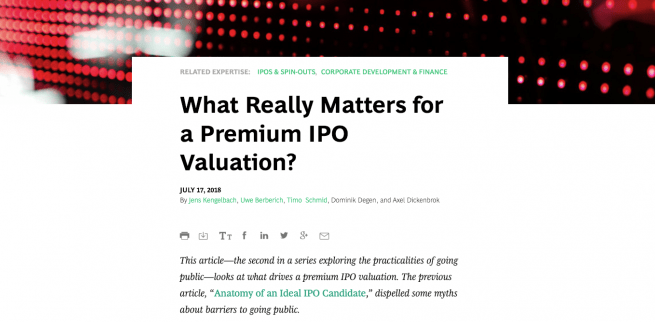 Какие факторы действительно приводят к оценке выше среднего для выходящих на IPO компаний