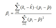 формула коэффициента бета