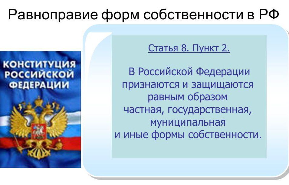 Схема форм собственности закрепленных в конституции рф