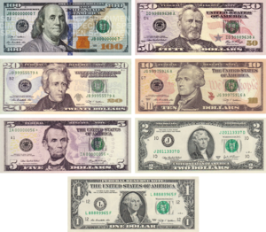 номиналы доллара США