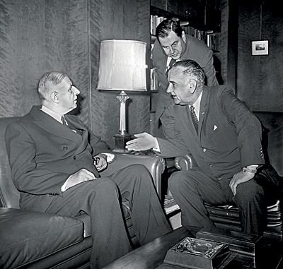 4 февраля 1965 года Шарль де Голль на встрече с Линдоном  Джонсоном