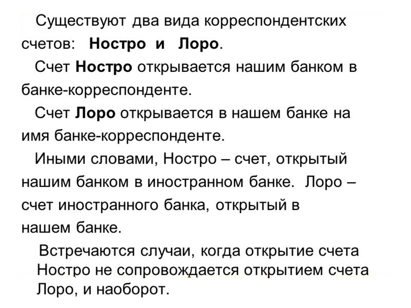 Презентация лоро и ностро